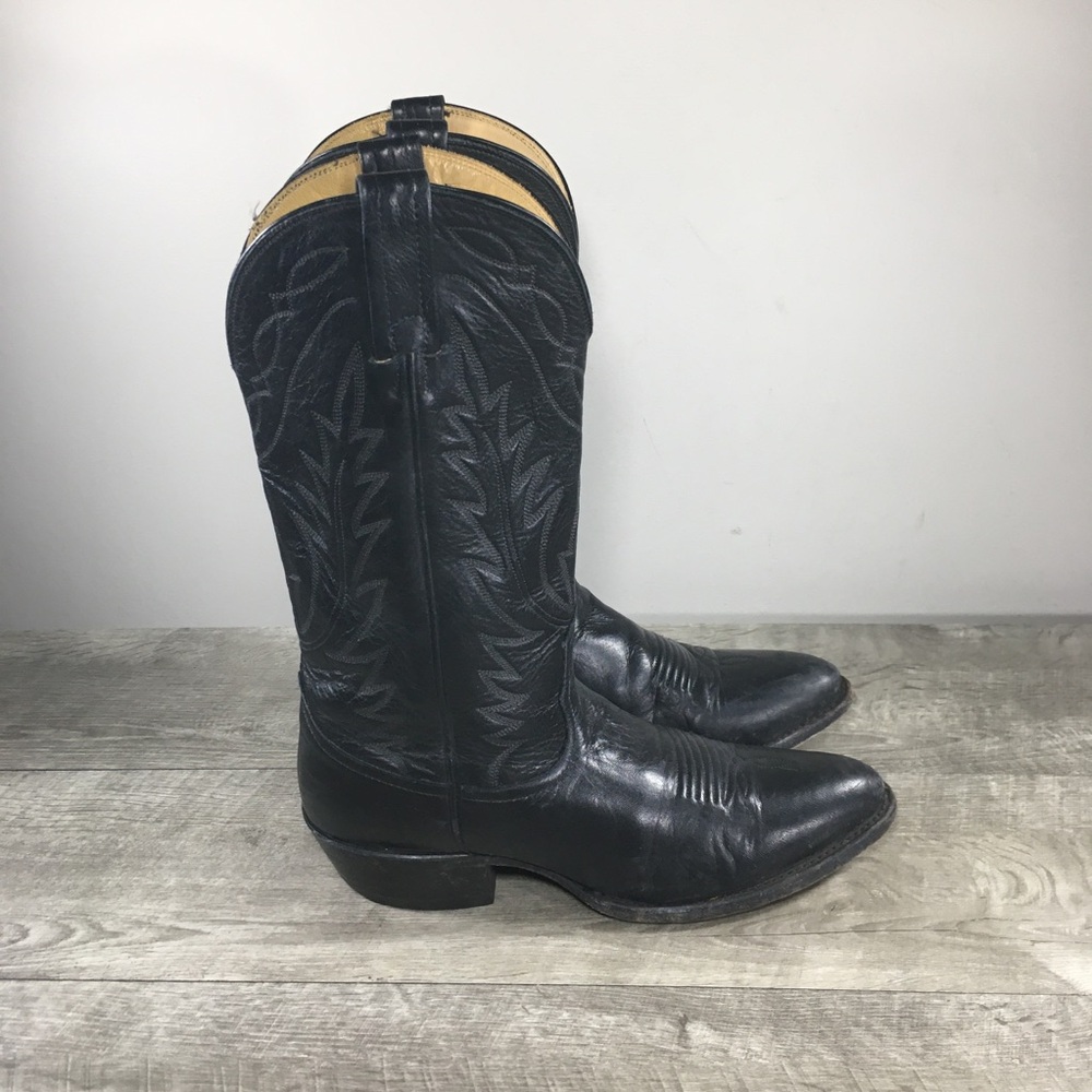 Vintage Nocona Biker Western Cowboy Deer Tan Leather Riding Womens Boots Size 8